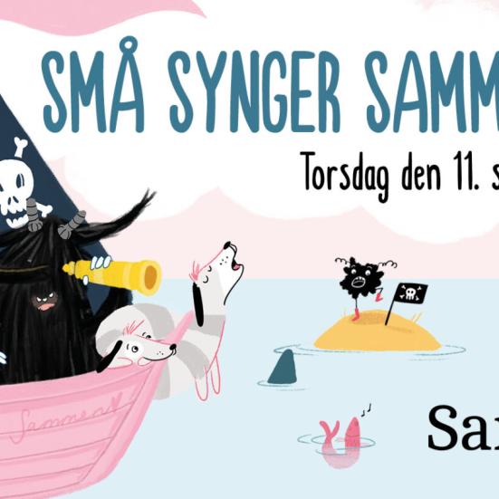 Grafik fra Små Synger Sammen med et piratskib på.