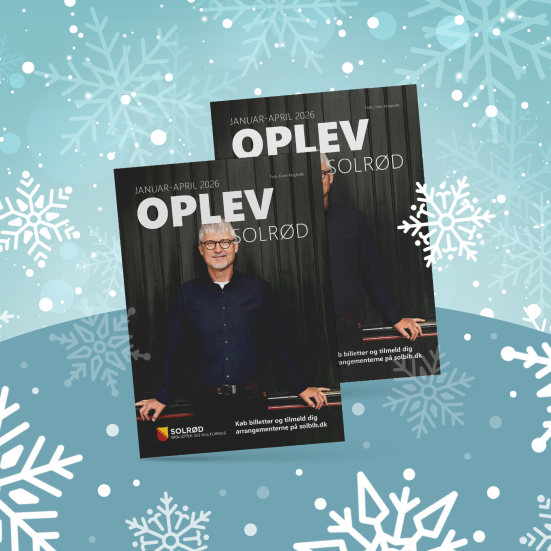 OPLEV-kataloget for januar - marts 2026, på en vinterlig baggrund med snefnug.