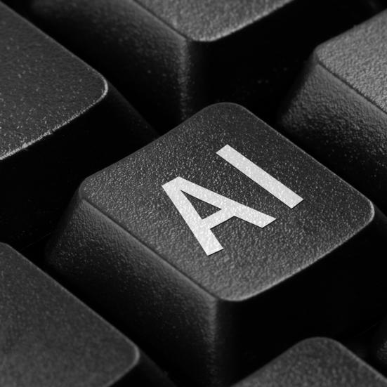 Tastatur med AI-knap.