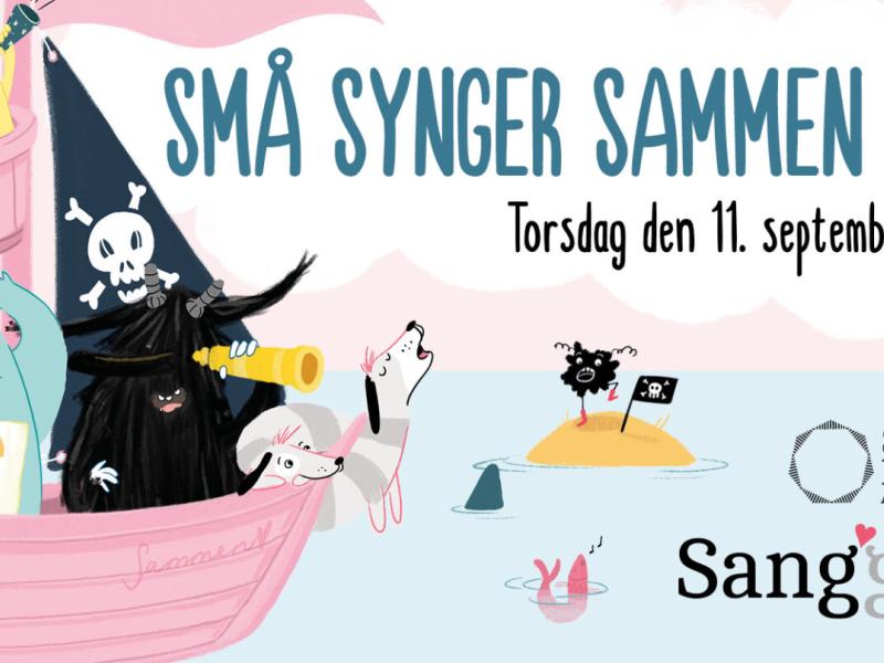 Grafik fra Små Synger Sammen med et piratskib på.