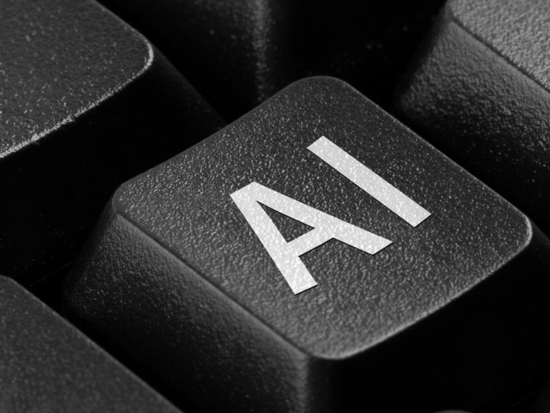 Tastatur med AI-knap.