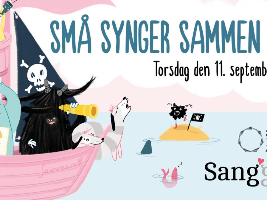 Grafik fra Små Synger Sammen med et piratskib på.